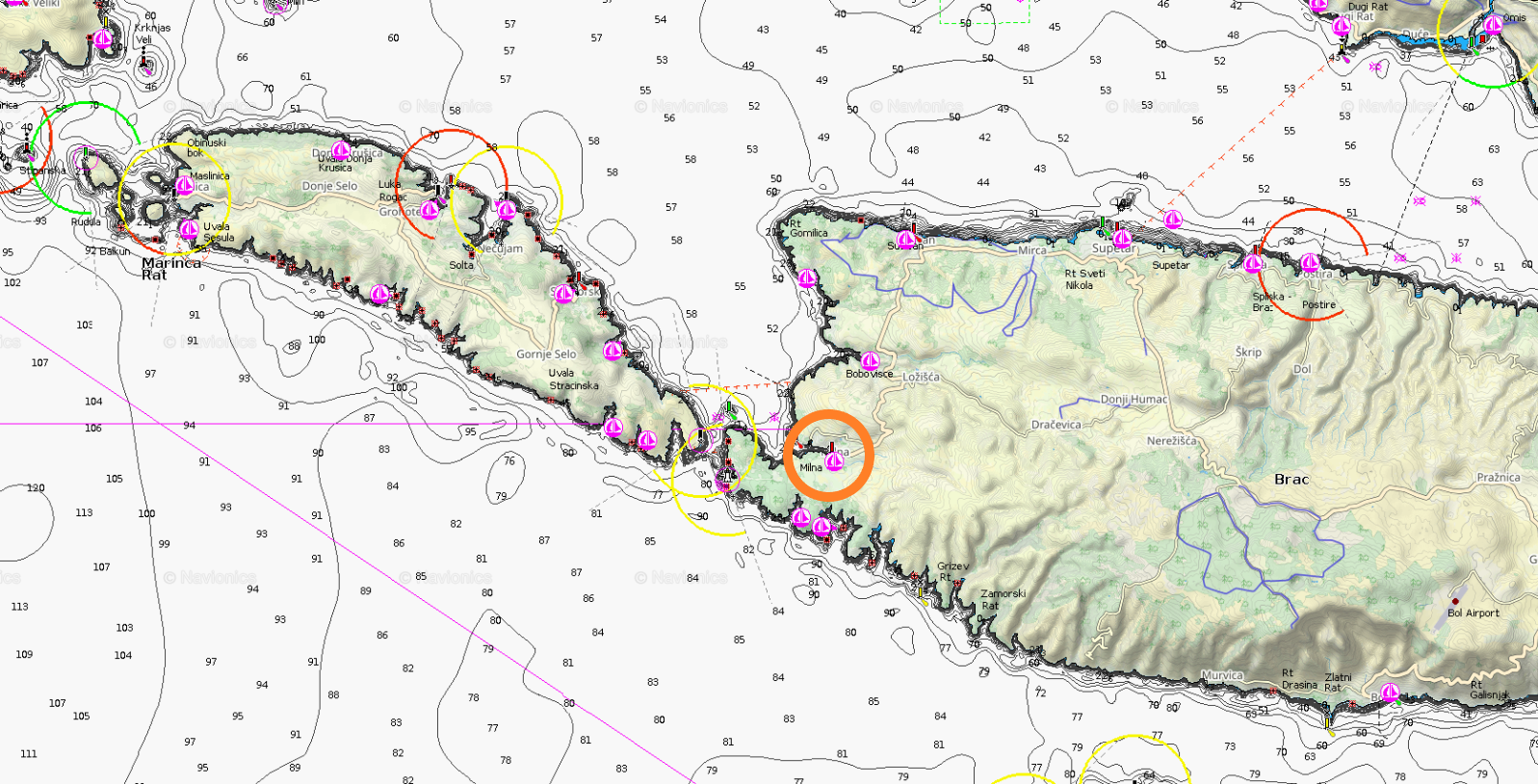 Navionics Vis FL Milna only Navionics Vis FL Milna only