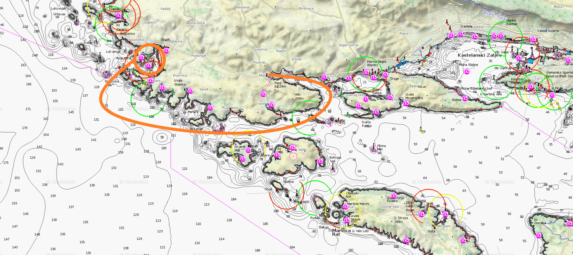 Navionics base to Rogoznica